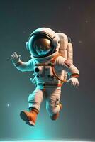 astronauta flotante en el aire hecho con generativo ai tecnología foto