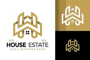 letra h casa inmuebles logo diseño vector símbolo icono ilustración
