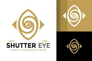 Shutter Eye logo design vector symbol icon illustration