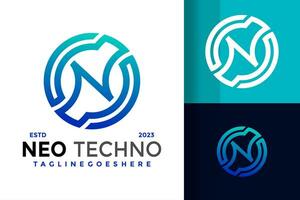 Letter N Neo Technology logo design vector symbol icon illustration