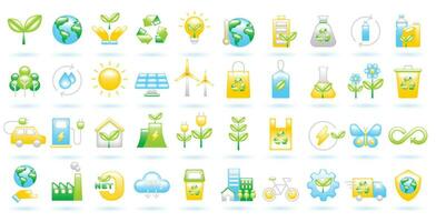 3D Icon Set of Ecology Sustainability Environment Eco Friendly Green Energy Renewable Energy Concept. Cute Color Realistic Cartoon Minimal Style. 3D Render Vector Icons UX UI Isolated Illustration.