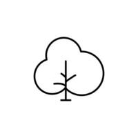 Simple Tree Vector Line Symbol. Perfect for web sites, books, stores, shops. Editable stroke in minimalistic outline style