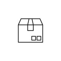 Wrapped Delivery Box Simple Outline Icon. Perfect for web sites, books, stores, shops. Editable stroke in minimalistic outline style vector
