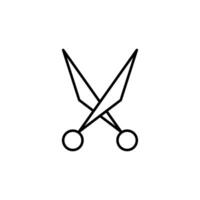 Simple Scissors Vector Line Symbol. Suitable for books, stores, shops. Editable stroke in minimalistic outline style. Symbol for design