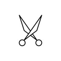 Simple Scissors Vector Line Symbol. Suitable for books, stores, shops. Editable stroke in minimalistic outline style. Symbol for design