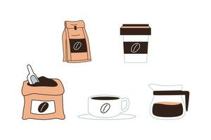 coffe shop elements set vector illustration design