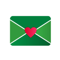 the middle love letter envelope icon is green png