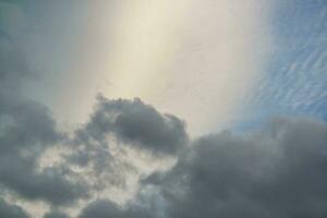 High Angle Drone's Camera Panoramic View of Dramatic Clouds and Sky over the Luton City of England UK, photo