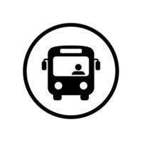 autobús público transporte icono vector en circulo línea