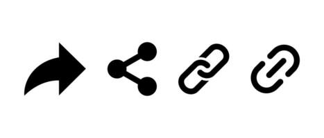 Share and link chain icon vector. Repost and hyperlink sign symbol vector