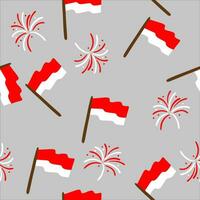 Happy indonesia Independence Day, 17 august 1945 design with flag ribbon. indonesian flag pattern, Suitable for web landing page, social media post, ui. vector