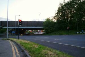 largo exposición ciudad y la carretera imágenes de noche tráfico terminado lutón ciudad de Inglaterra Reino Unido. capturado en mayo 15, 2023 foto