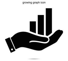 growing graph icon, vector illustration.