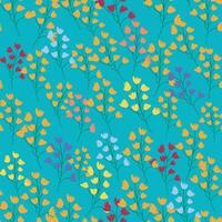 Seamless floral pattern with colorful tulip flowers, leaves and petals. Retro from the 1970s vector