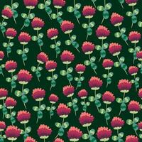 Clover blooming pink seamless pattern. St. Patrick's Day seamless pattern vector