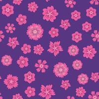 Fairy meadow with flowers seamless pattern. Cute feminine design vector