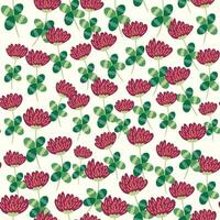 Clover blooming pink seamless pattern. St. Patrick's Day seamless pattern vector