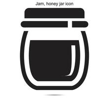 Jam, honey jar icon, vector illustration.