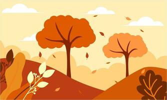 Flat autumn leaves background vector