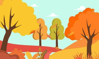 Flat autumn leaves background vector