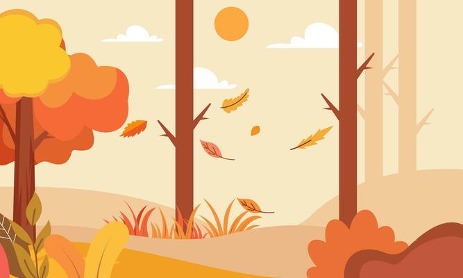 Flat autumn leaves background vector