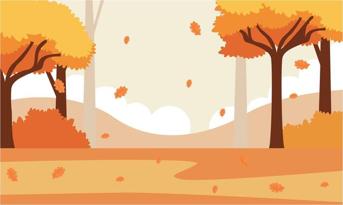 Flat autumn leaves background vector