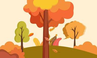 Flat autumn leaves background vector