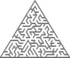 Vector texture with a gray triangular 3D maze, game.