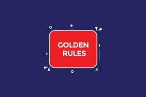new  golden rules ,modern, website, click button, level, sign, speech, bubble  banner, vector