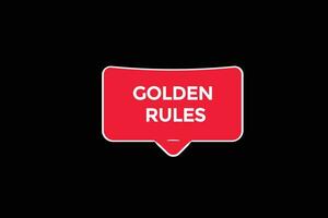new  golden rules ,modern, website, click button, level, sign, speech, bubble  banner, vector