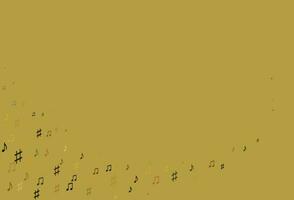 Light Yellow, Orange vector backdrop with music notes.