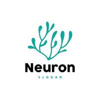 Neuron Logo, Neuron Nerve or Seaweed Vector Abstract Molecule Design, Template Illustration