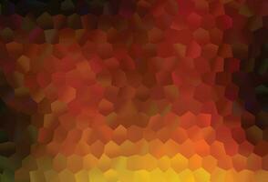 Dark Yellow, Orange vector background with hexagons.