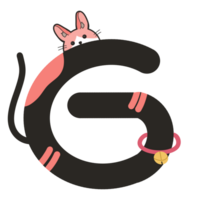 Cute cat alphabet letters Pro PNG