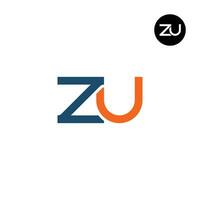 Letter ZU Monogram Logo Design vector
