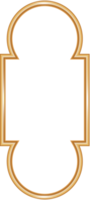 Ramadan window frame shape. Islamic golden arch. Muslim mosque element of architecture with ornament. png