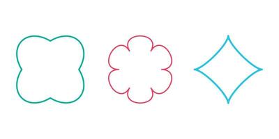 Minimalist geometric shapes, abstract art. Star and flower, simple and basic form for element vector