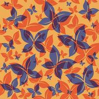 Butterfly Seamless Pattern with Risograph Style Trends for Printing Needs, Wallpaper Background vector