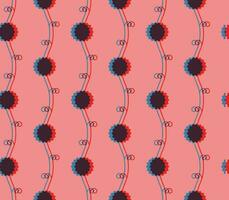 Branch and Flower Seamless Pattern with Risograph Style Trends for Printing Needs, Wallpaper Background vector