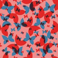 Butterfly Seamless Pattern with Risograph Style Trends for Printing Needs, Wallpaper Background vector