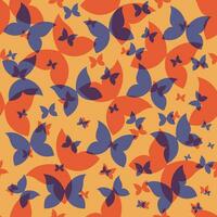 Butterfly Seamless Pattern with Risograph Style Trends for Printing Needs, Wallpaper Background vector