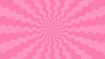 Simple Flat Pink Curl Light burst Effect vector background