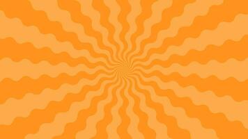 Simple Flat Orange Curl Light burst Effect vector background