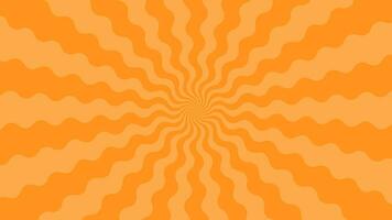 Simple Flat Orange Curl Light burst Effect vector background