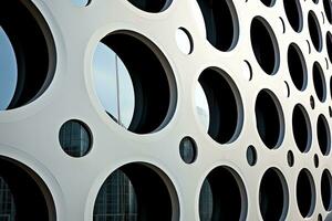 Round windows in modern building - AI Generative photo