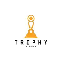 Trophy Logo, Design Vector Icon Template Illustration Cup Championship Tournament Winner Award