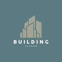 Building Real Estate Apartment Construction Logo, Elegant Premium Rustic Monogram Vector Design