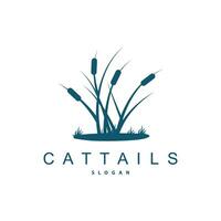 Creeks And Cattails River Logo, Grass Design Simple Minimalist Illustration Vector Template