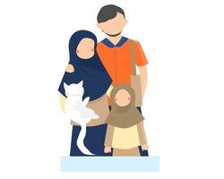 Cute Happy Muslim Family Illustration vector