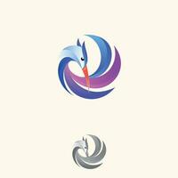 Logo circle Heron gradient colorful style vector